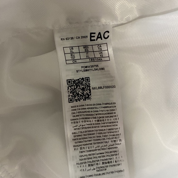 GUESS LOS ANGELES WHITE SATIN EMBROIDERED SKULL AND ROSES POM FULL ZIP JACKET - Picture 9 of 13